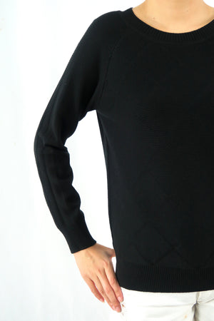 เสื้อไหมพรม เสื้อสเวตเตอร์ เสื้อกันหนาวคอกลม แขนยาว - Women's Basic Round Neck Side Split Loose Long Sleeve Knit Sweater