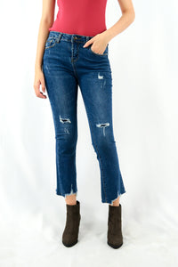 กางเกงยีนส์ขาม้า - Colette Crop Flare Jeans