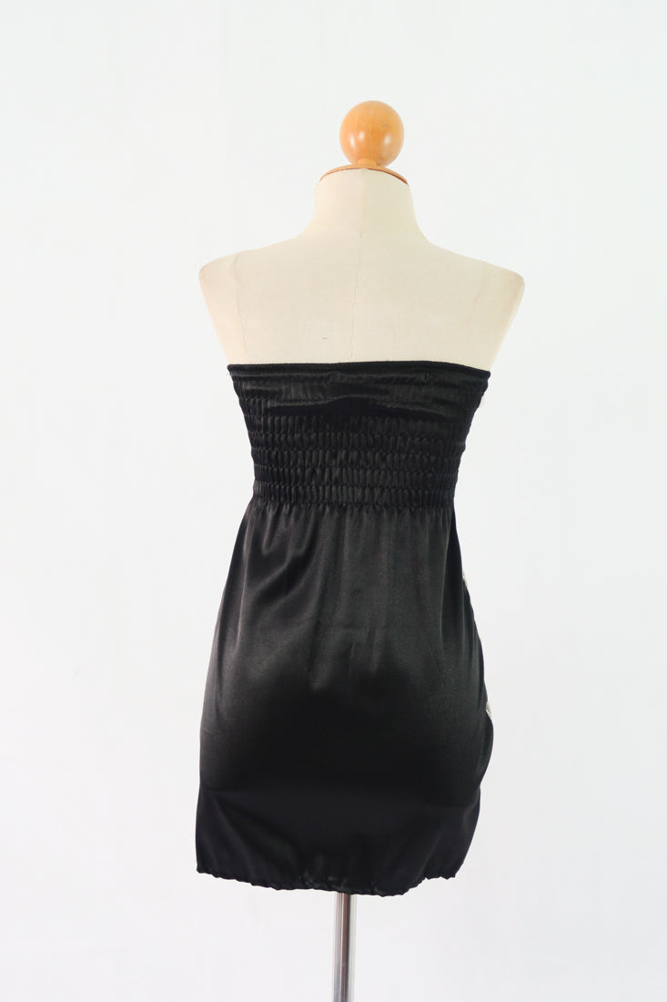 เดรสเกาะอก กำมะหยี  - Strapless Clubwear Evening Party Bodycon Velvet Dress