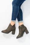 รองเท้าบูทแฟชั่นส้นสูง No. S-388- Pointed Toe Mid Heel Ankle Boots
