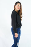 เสื้อเบลาส์แขนยาว - Notched Chiffon Blouse