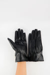 ถุงมือหนังกันหนาว ปอมเล็กดำขาว  - Genuine Leather Gloves