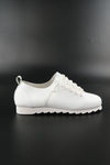 รองเท้าผ้าใบหนังแท้ สไตล์สปอร์ต - Minimalist Style Faux Leather Lace Up Canvas Shoes