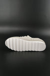 รองเท้าผ้าใบหนังแท้ สไตล์สปอร์ต - Minimalist Style Faux Leather Lace Up Canvas Shoes