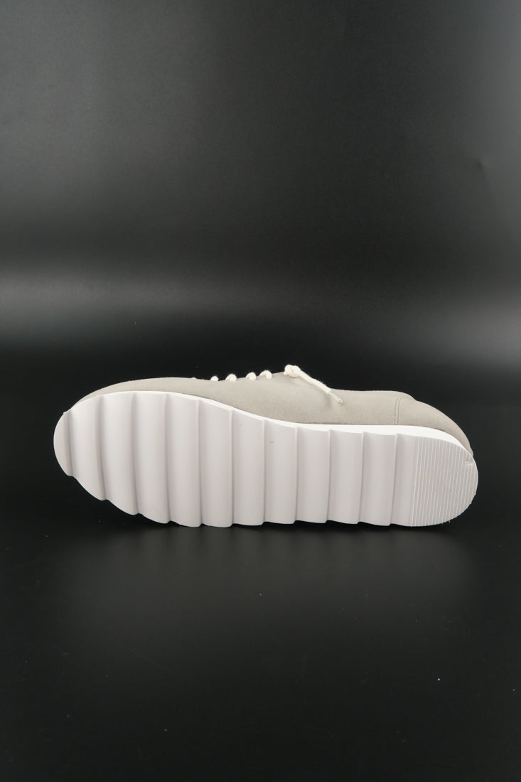 รองเท้าผ้าใบหนังแท้ สไตล์สปอร์ต - Minimalist Style Faux Leather Lace Up Canvas Shoes