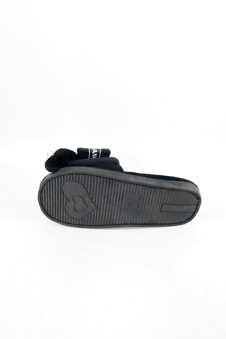รองเท้าแตะขนเฟอร์ - Plush Faux Fur Rubber Sole House Slipper