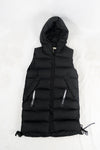 เสื้อโค้ทดาวน์แขนกุดมีฮูดสำหรับกันหนาว  - Sleeveless Long Zipper Hooded Waistcoat