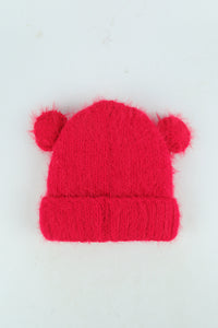 หมวกไหมพรม ทรงบินนี่แต่งหูแบบหนา บุขนด้านใน สำหรับเด็ก - Kids Bear Ears Crochet Eyelash Fur Fleece Lined Knit Hat
