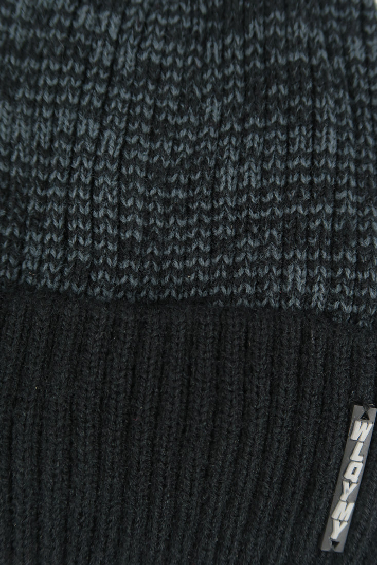 หมวกไหมพรมเเบบบุขนด้านใน H-146 - Wool Rib Beanie Hat