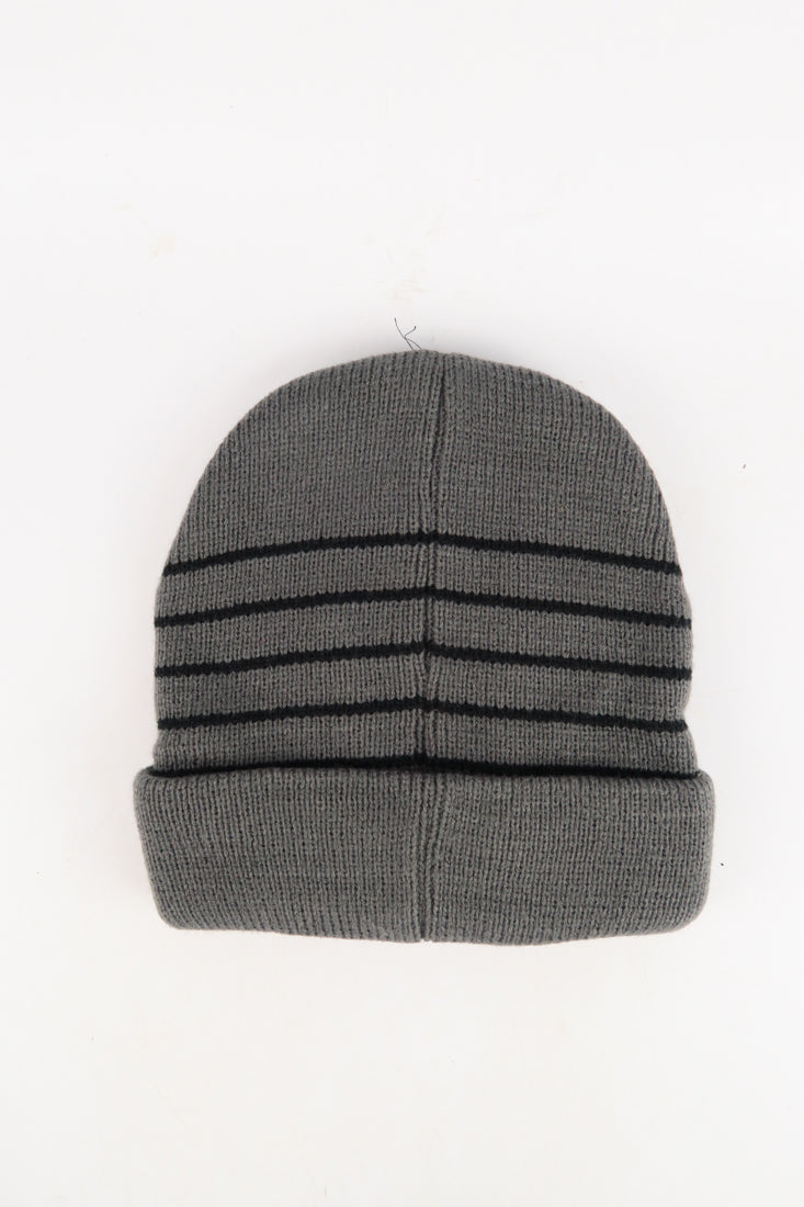 หมวกไหมพรมเเบบบุขนด้านใน H-145 - Wool Rib Beanie Hat