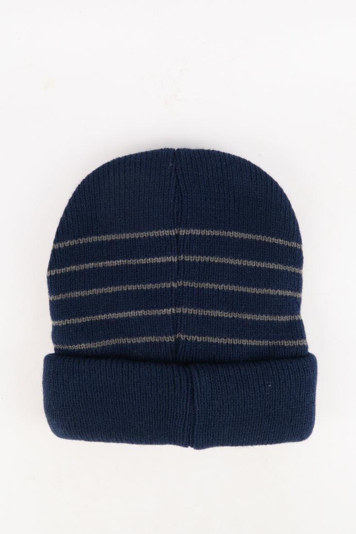 หมวกไหมพรมเเบบบุขนด้านใน H-145 - Wool Rib Beanie Hat