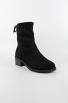 รองเท้าบูทกันหนาวทรงสูง กำมะหยี่ สีดำ  - Ladies Winter Knee High Suede Long Boots