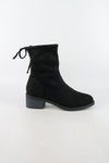 รองเท้าบูทกันหนาวทรงสูง กำมะหยี่ สีดำ  - Ladies Winter Knee High Suede Long Boots