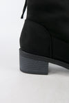รองเท้าบูทกันหนาวทรงสูง กำมะหยี่ สีดำ  - Ladies Winter Knee High Suede Long Boots