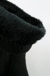 รองเท้าบูทกันหนาวทรงสูง กำมะหยี่ สีดำ  - Ladies Winter Knee High Suede Long Boots