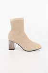 รองเท้าบูทแฟชั่นส้นสูง  - Pointed Toe Mid Heel Ankle Boots