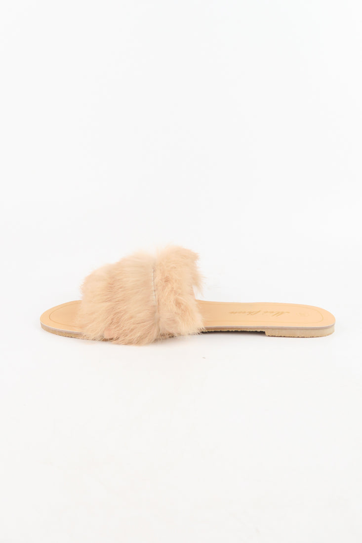 Plus size fur slides deals