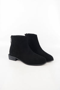 รองเท้าบูทกันหนาว ส้นสูงแต่งซิปหลัง - Pointed Toe Mid Heel Ankle Boots