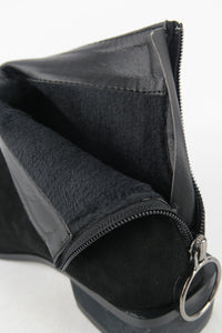 รองเท้าบูทกันหนาว ส้นสูงแต่งซิปหลัง - Pointed Toe Mid Heel Ankle Boots