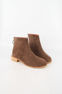 รองเท้าบูทกันหนาว ส้นสูงแต่งซิปหลัง - Pointed Toe Mid Heel Ankle Boots