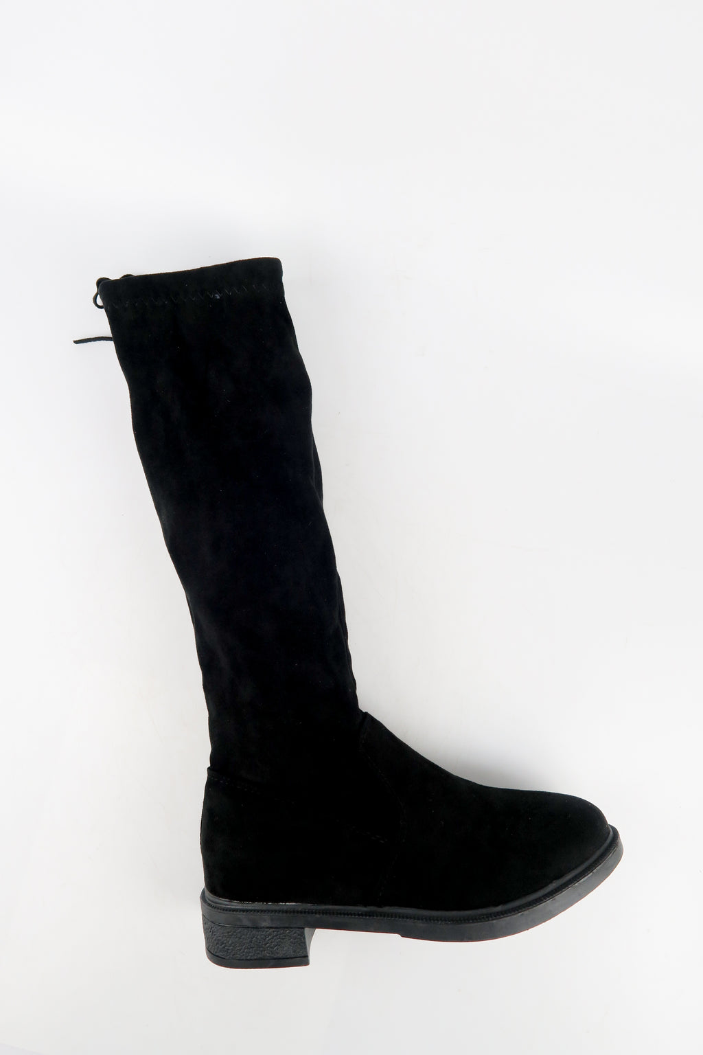 รองเท้าบูทกันหนาวทรงสูง กำมะหยี่ สีดำ  - Ladies Winter Knee High Suede Long Boots