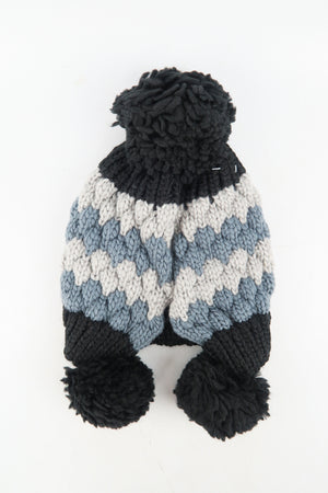 หมวกไหมพรมแต่งปอม - Unisex Knitted Ski Winter Hat Crochet Snowflake Pattern Beanie with Pom