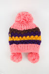 หมวกไหมพรมแต่งปอม - Unisex Knitted Ski Winter Hat Crochet Snowflake Pattern Beanie with Pom