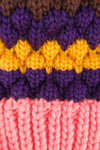 หมวกไหมพรมแต่งปอม - Unisex Knitted Ski Winter Hat Crochet Snowflake Pattern Beanie with Pom