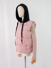 เสื้อโค้ทดาวน์แขนกุดมีฮูดสำหรับกันหนาว  - Sleeveless Long Zipper Hooded Waistcoat