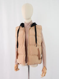 เสื้อโค้ทดาวน์แขนกุดมีฮูดสำหรับกันหนาว  - Sleeveless Long Zipper Hooded Waistcoat