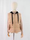 เสื้อโค้ทดาวน์แขนกุดมีฮูดสำหรับกันหนาว  - Sleeveless Long Zipper Hooded Waistcoat