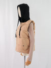 เสื้อโค้ทดาวน์แขนกุดมีฮูดสำหรับกันหนาว  - Sleeveless Long Zipper Hooded Waistcoat