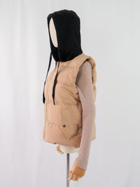 เสื้อโค้ทดาวน์แขนกุดมีฮูดสำหรับกันหนาว  - Sleeveless Long Zipper Hooded Waistcoat