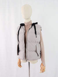 เสื้อโค้ทดาวน์แขนกุดมีฮูดสำหรับกันหนาว  - Sleeveless Long Zipper Hooded Waistcoat