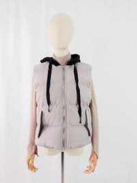 เสื้อโค้ทดาวน์แขนกุดมีฮูดสำหรับกันหนาว  - Sleeveless Long Zipper Hooded Waistcoat