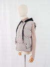เสื้อโค้ทดาวน์แขนกุดมีฮูดสำหรับกันหนาว  - Sleeveless Long Zipper Hooded Waistcoat