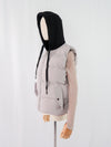 เสื้อโค้ทดาวน์แขนกุดมีฮูดสำหรับกันหนาว  - Sleeveless Long Zipper Hooded Waistcoat