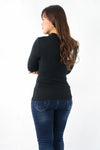 เสื้อไหมพรมคอสูงแขนยาวแบบบาง - Mock Neck Knit Sweater