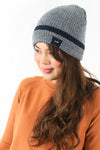 หมวกไหมพรมเเบบบุขนด้านใน - Wool Rib Beanie Hat