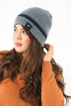 หมวกไหมพรมเเบบบุขนด้านใน - Wool Rib Beanie Hat