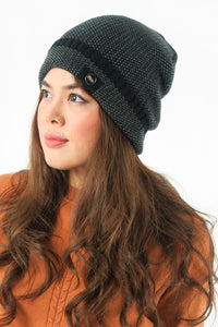 หมวกไหมพรมเเบบบุขนด้านใน - Wool Rib Beanie Hat