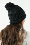 หมวกไหมพรม ทรงบีนนี่แต่งปอม แบบบุขนด้านใน - Winter Beanie Warm Fleece Lining Thick Slouchy Cable Knit Hat