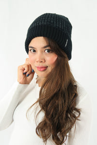 หมวกไหมพรมเเบบบุขนด้านใน H-146 - Wool Rib Beanie Hat