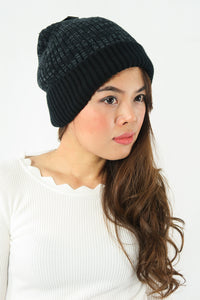 หมวกไหมพรมเเบบบุขนด้านใน H-146 - Wool Rib Beanie Hat
