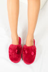 รองเท้าแตะขนเฟอร์ - Plush Faux Fur House Rubber Sole Slipper