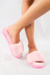 รองเท้าแตะขนเฟอร์  - Plush Faux Fur Rubber Sole House Slipper