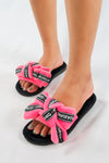 รองเท้าแตะขนเฟอร์ - Plush Faux Fur Rubber Sole House Slipper