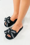 รองเท้าแตะขนเฟอร์ - Plush Faux Fur Rubber Sole House Slipper