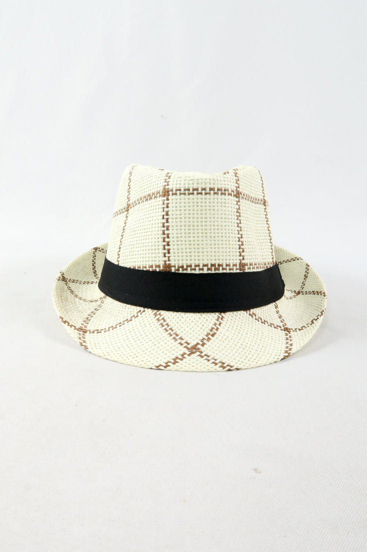 หมวกสาน ปานามา  - Woven Straw Hat with African Color Band