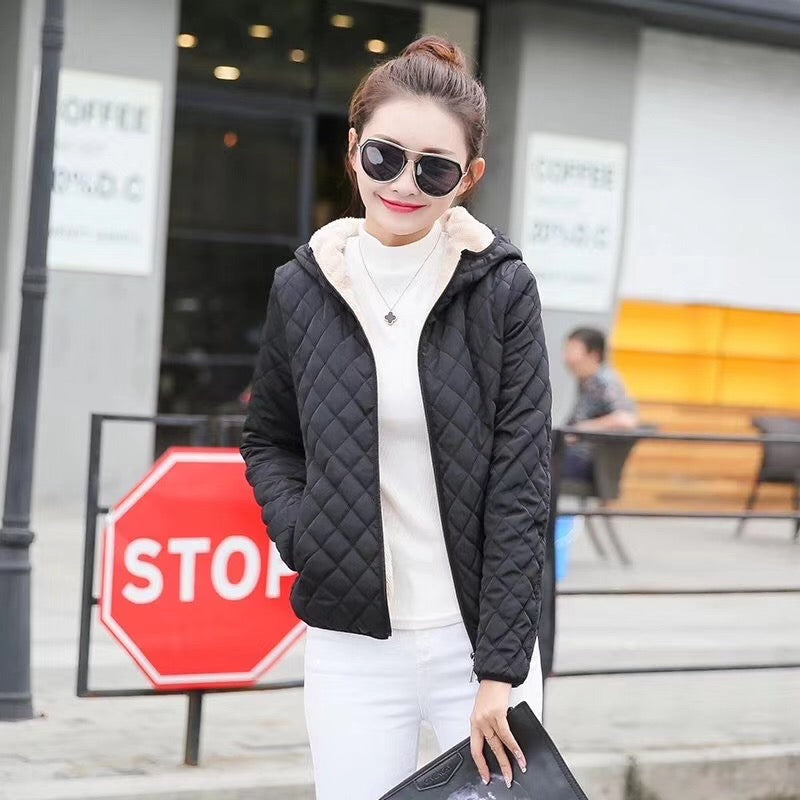 เสื้อแจ็คเก็ตดาวน์กันหนาว - Slim Fit Hooded Down Jacket